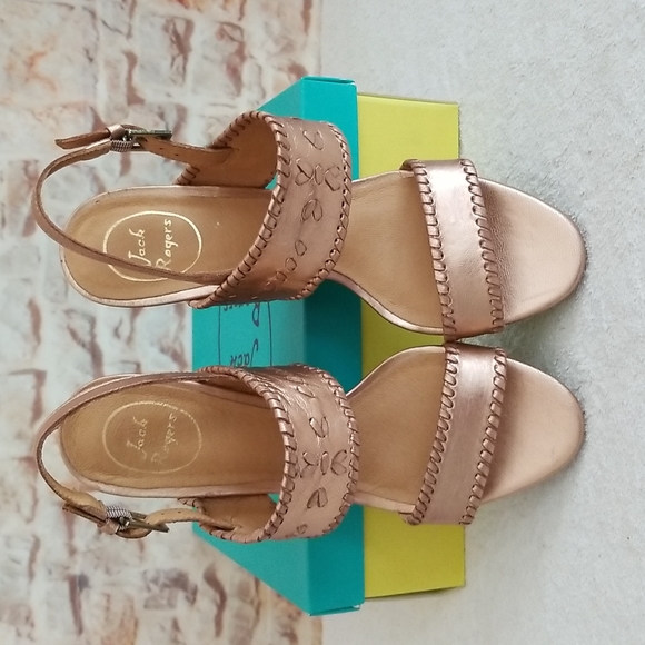 New Jack Rogers Vanessa Stacked Heel Wedge Sandals - Picture 7 of 9